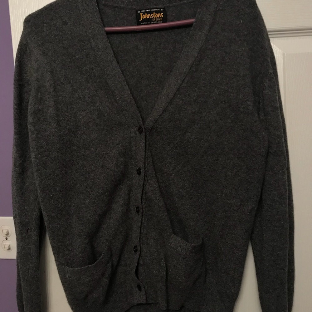 VINTAGE Grey Cashmere Cardigan